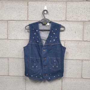 Womens Vintage Wrangler Denim Vest Size Medium
